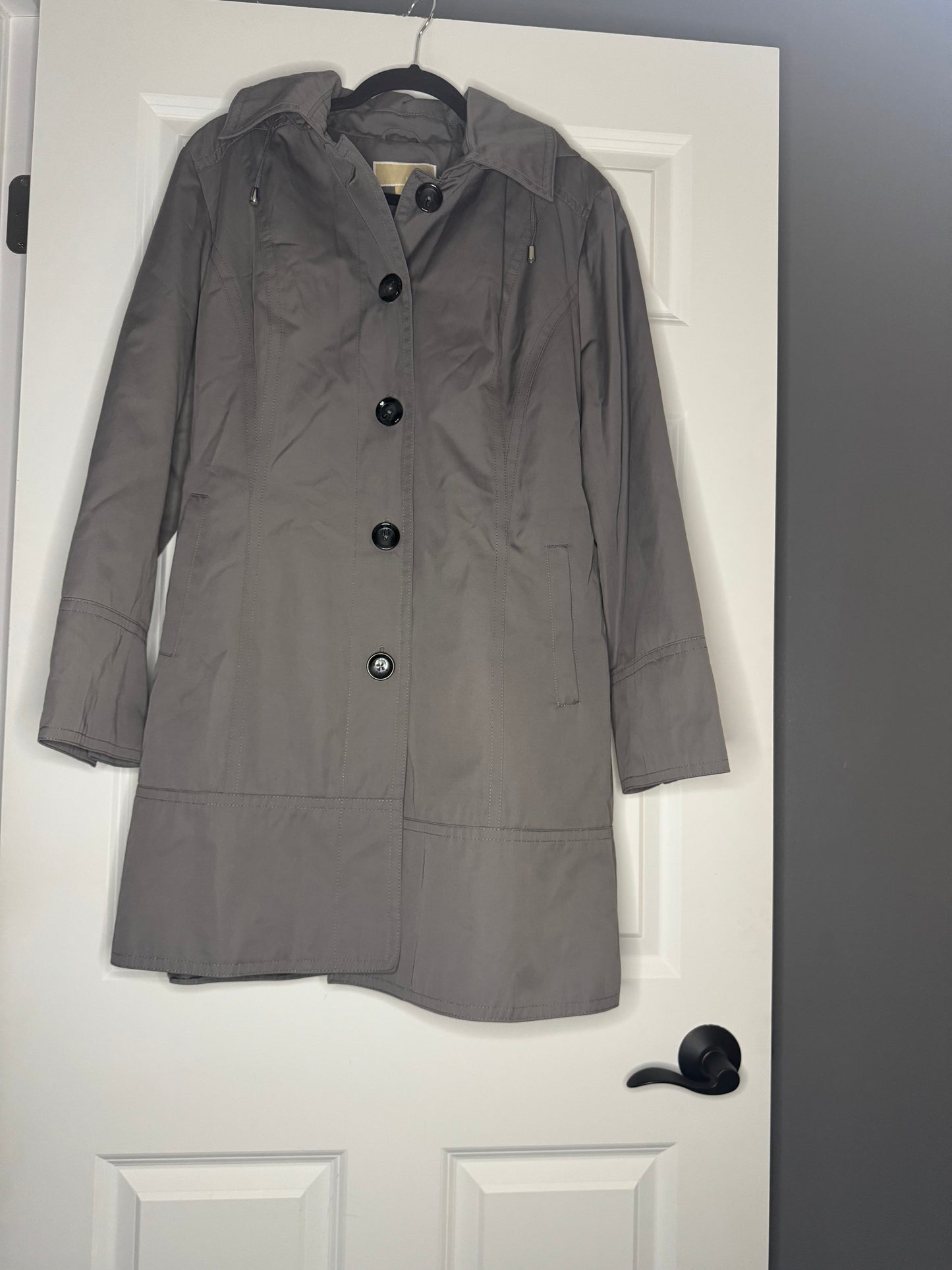 Michael Kors jacket w detach hood gray xl w belt