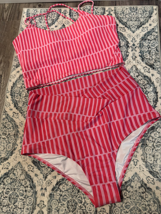 Coral reef 2 piece swimsuit 14/16 top 18/20 bottoms 2 shades of pink