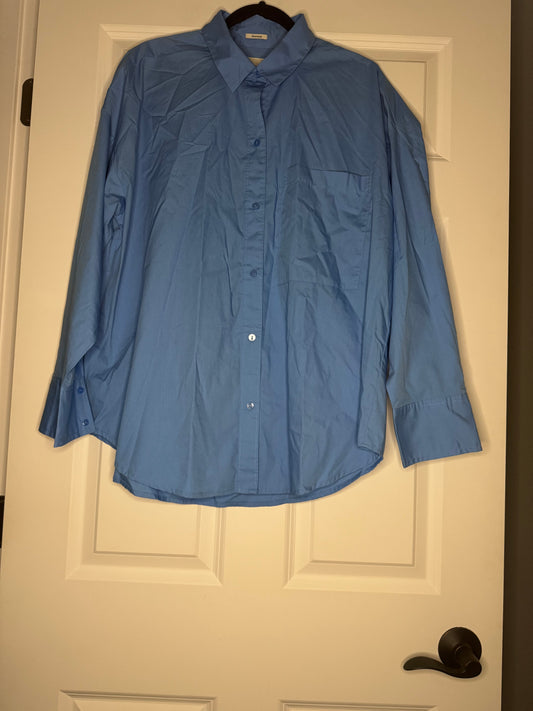 Abercrombie and fitch oversized button up large blue