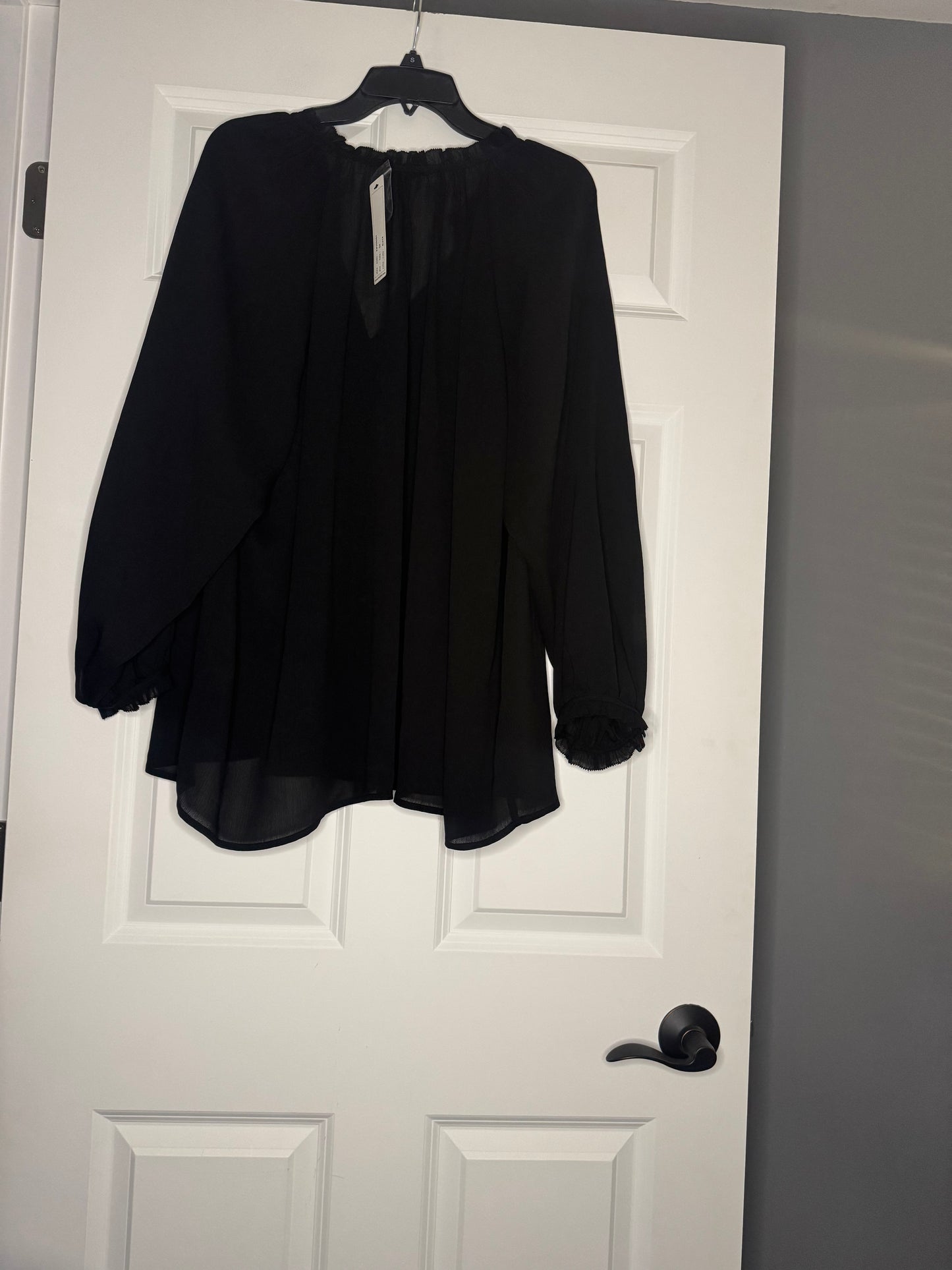 Belldini 3/4 sleeve blouse black sheer 3x nwt