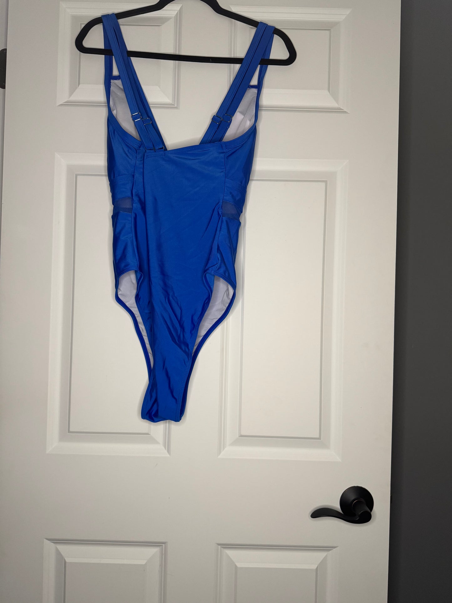 Unbranded one piece swimsuit 2xl w mesh cutouts blue