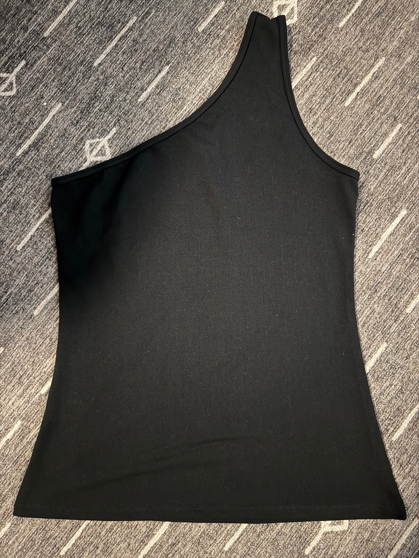 Zyia active one shoulder tank black small