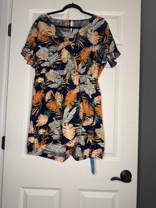 Cupshe swimsuit coverup navy w multicolor floral xl nwt