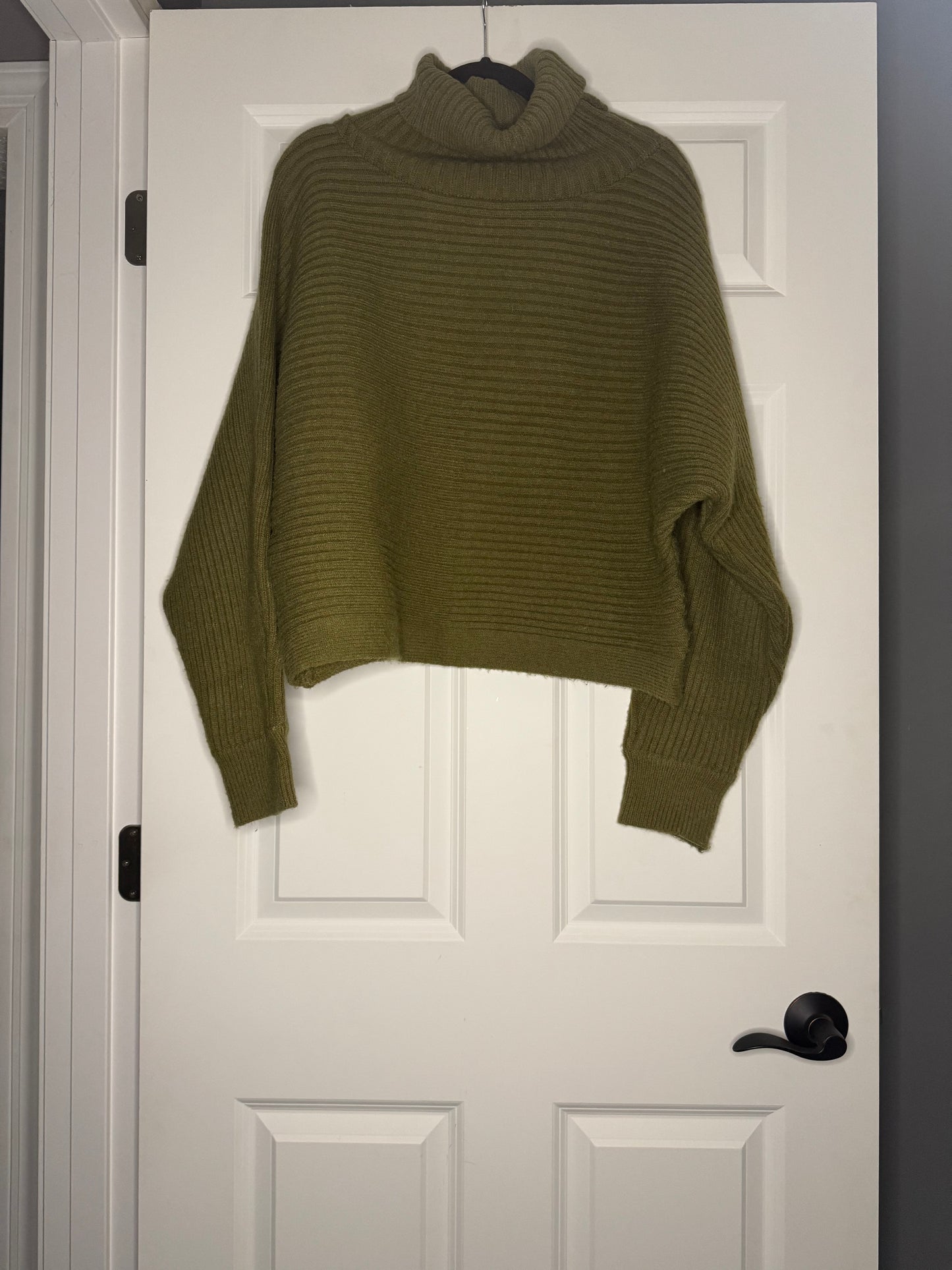 Baltic born large crop turtleneck sweater green