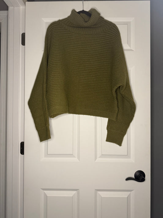 Baltic born large crop turtleneck sweater green