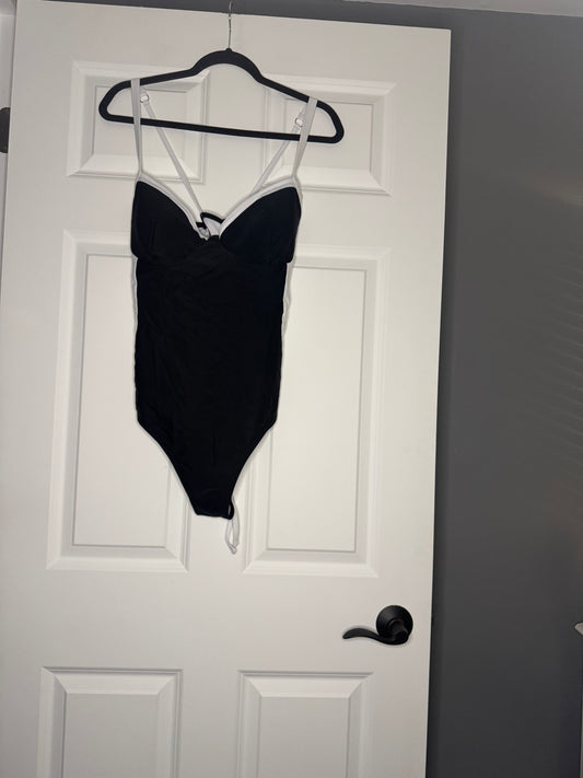 Unbranded one piece swimsuit tie up back black and white xl nwot