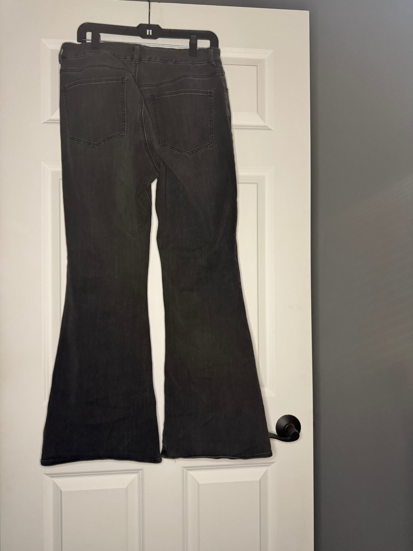 Express flare high rise ultra hyper stretch charcoal jeans large 12/14/16