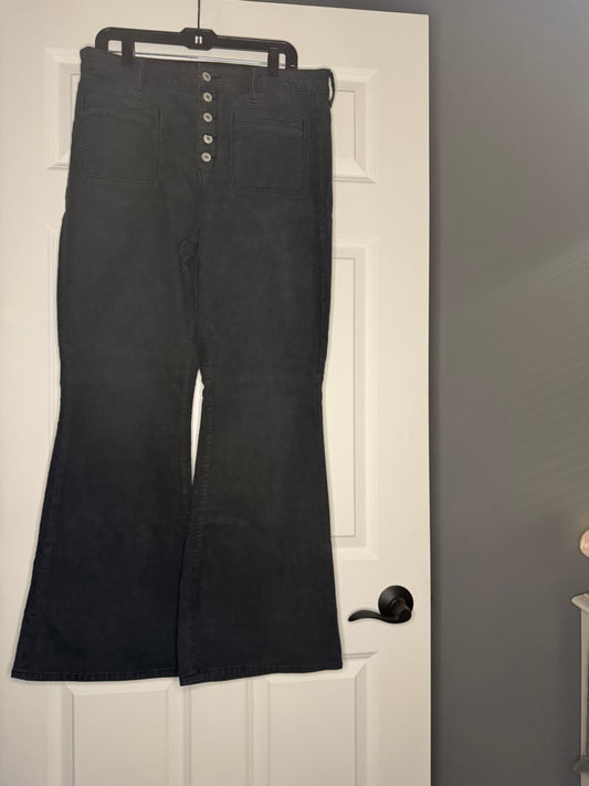 American Eagle corduroy stretch super high rise flare size 14 blue