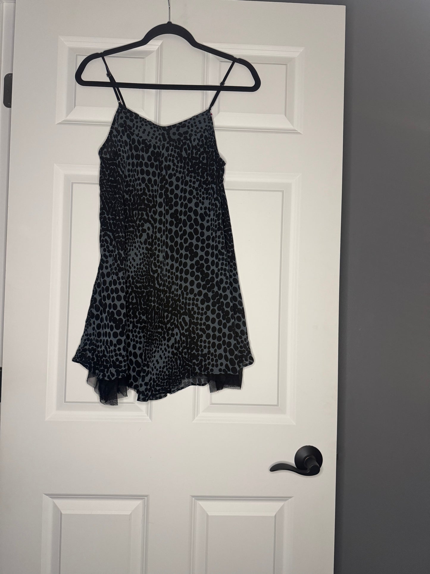 Kensie medium nightgown lingerie gray and black w pink bows and lace