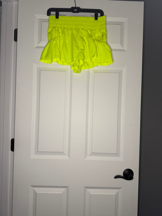 Free people movement shorts small neon yellow w liner