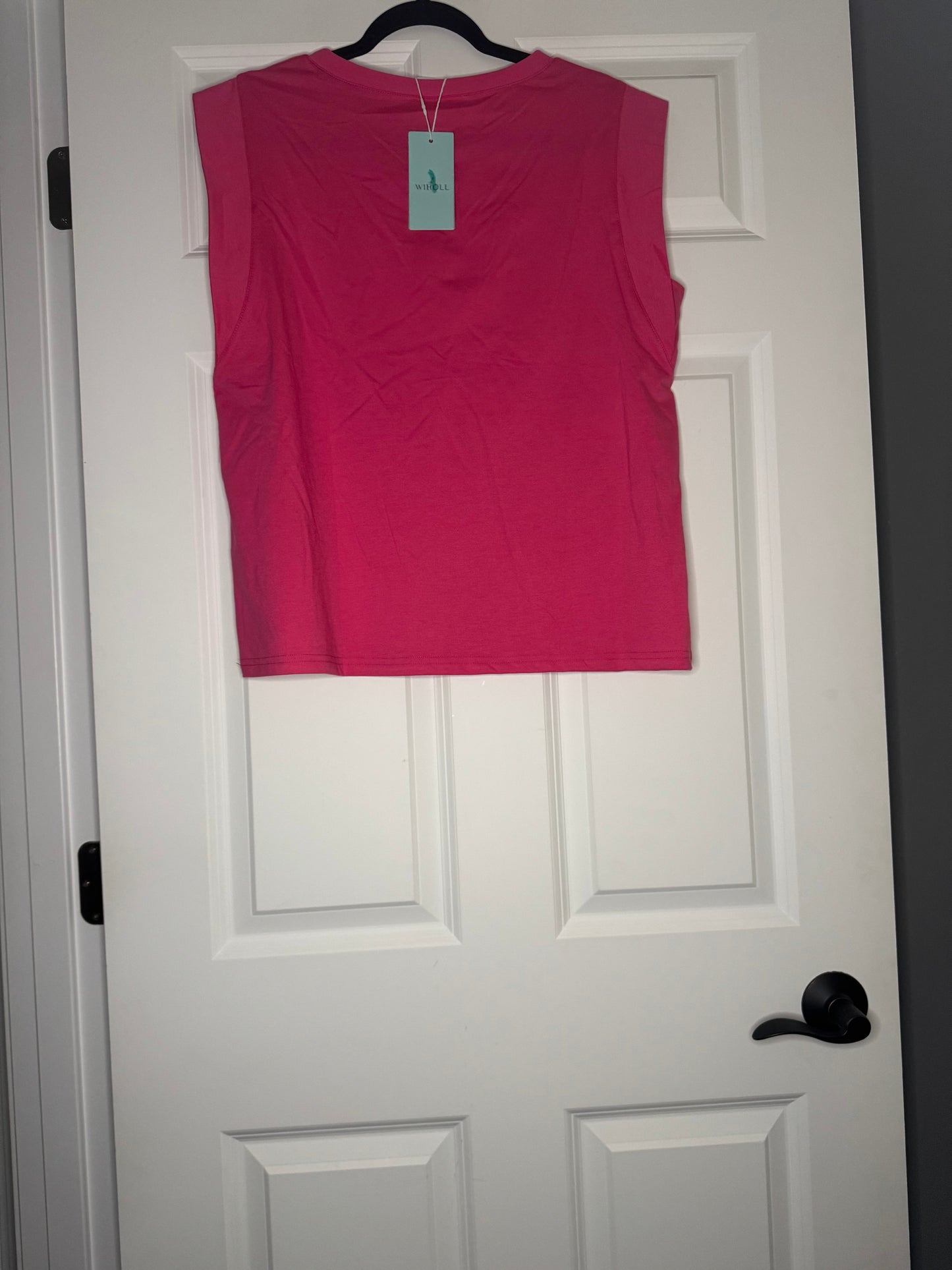 Wiholl short sleeve top large pink nwt