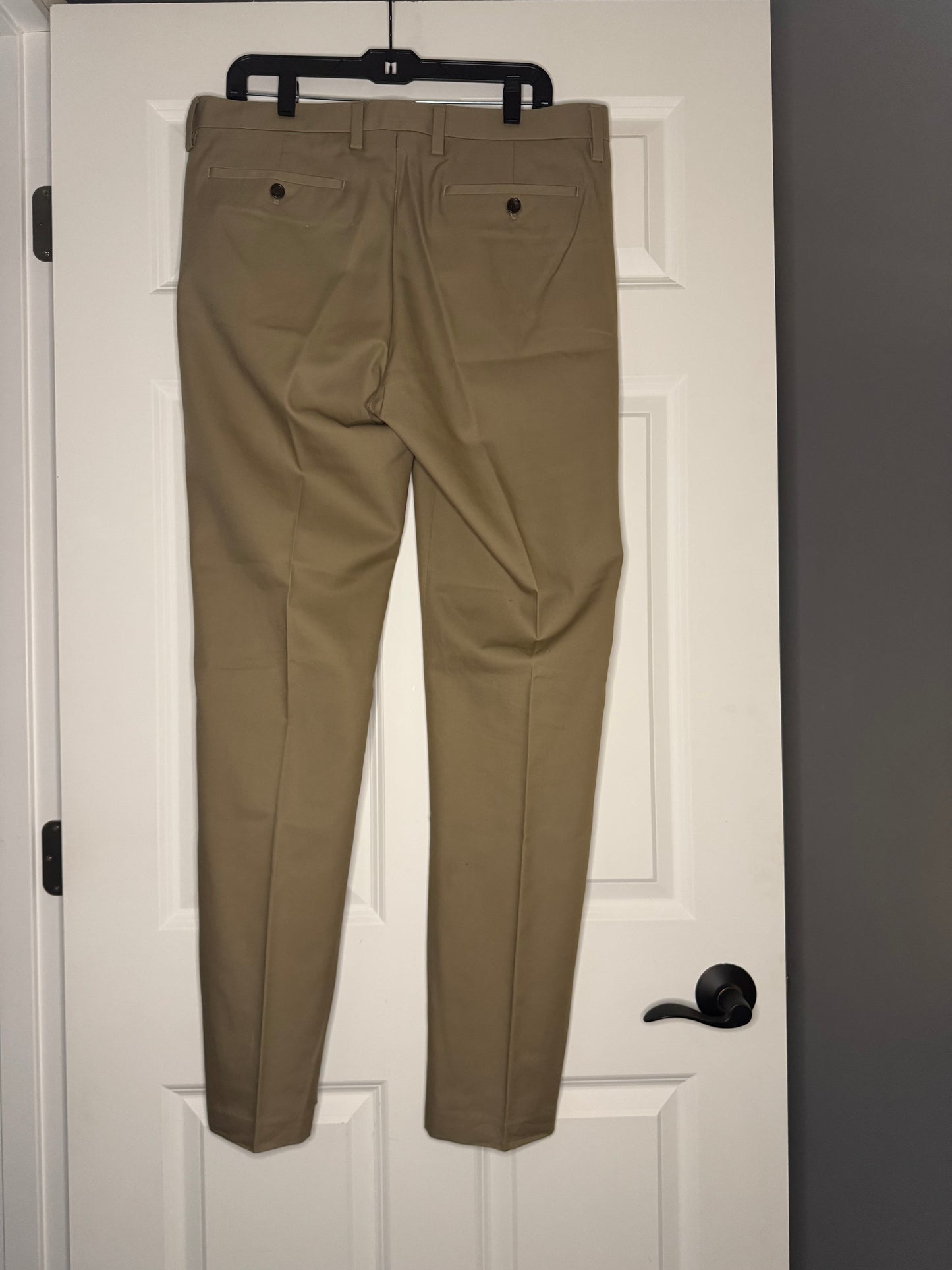 Banana republic non iron tailored slim pants 35x34 tan