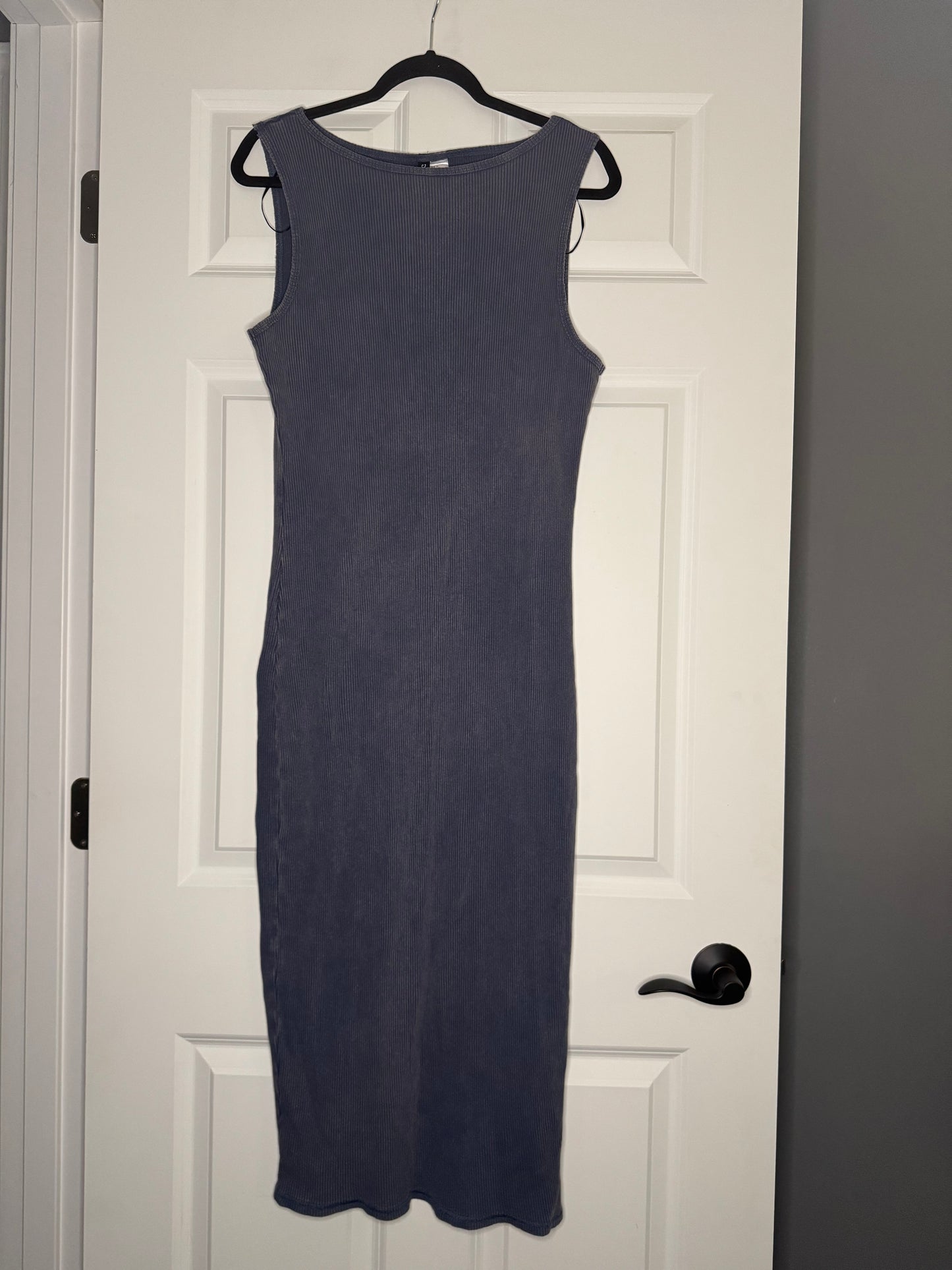 Hm sleeveless dress blue acid wash xl ribbed nwt