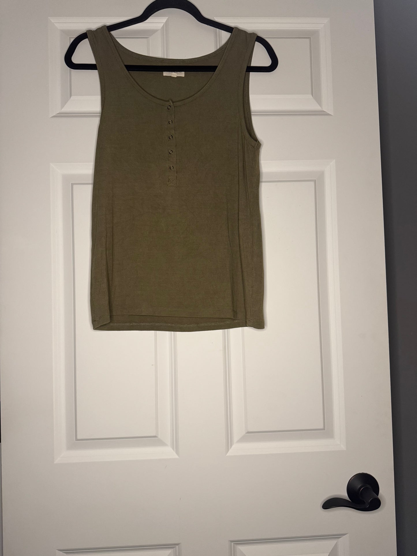 Thread and supply sleeveless ribbed tank large green