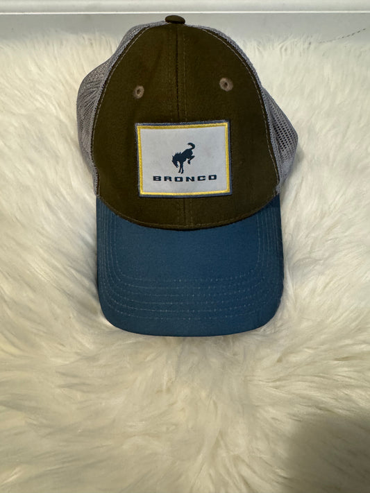 Bronco baseball cap green yellow blue teal adjustable