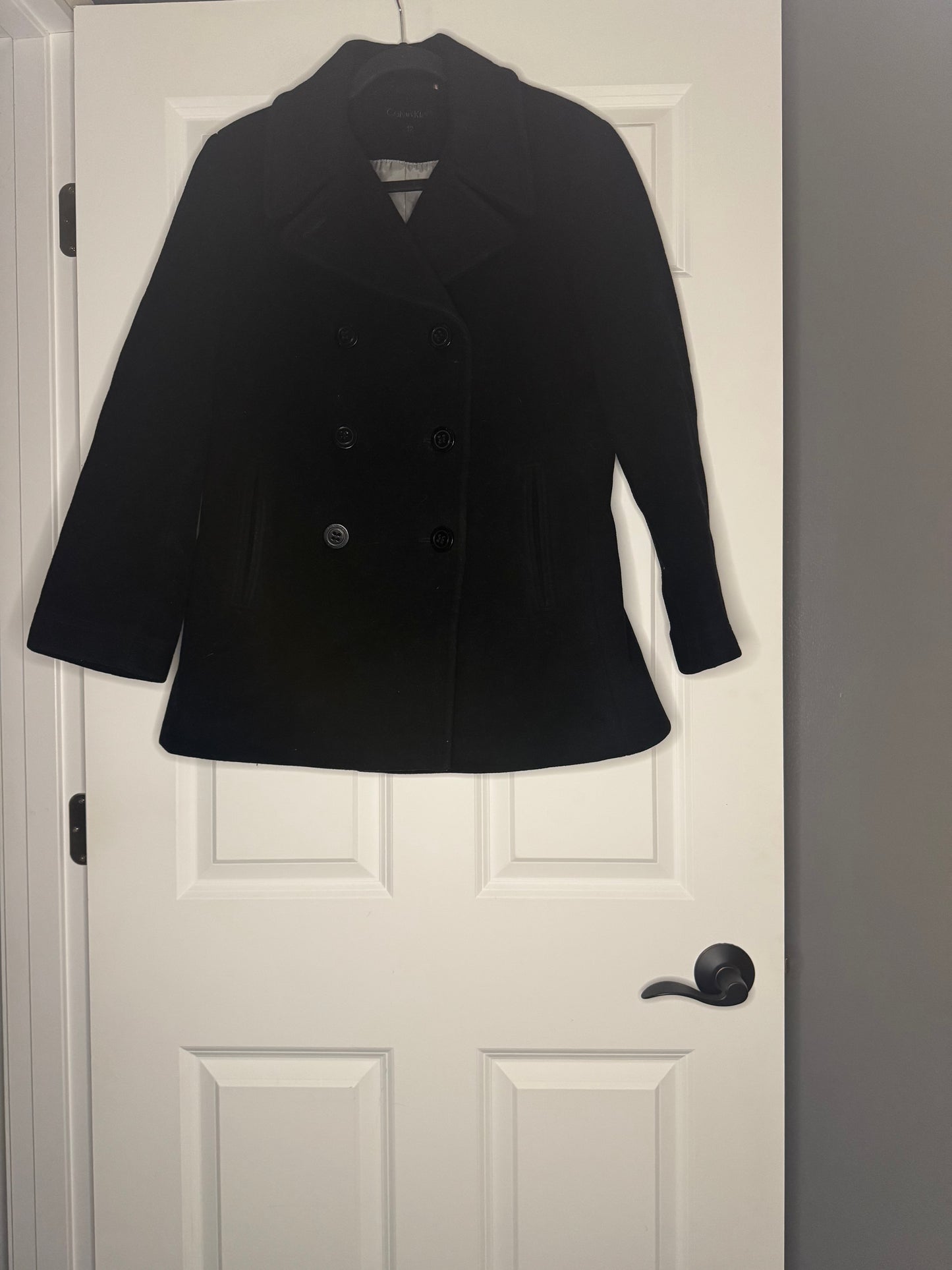 Calvin Klein peacoat black size 12 wool blend