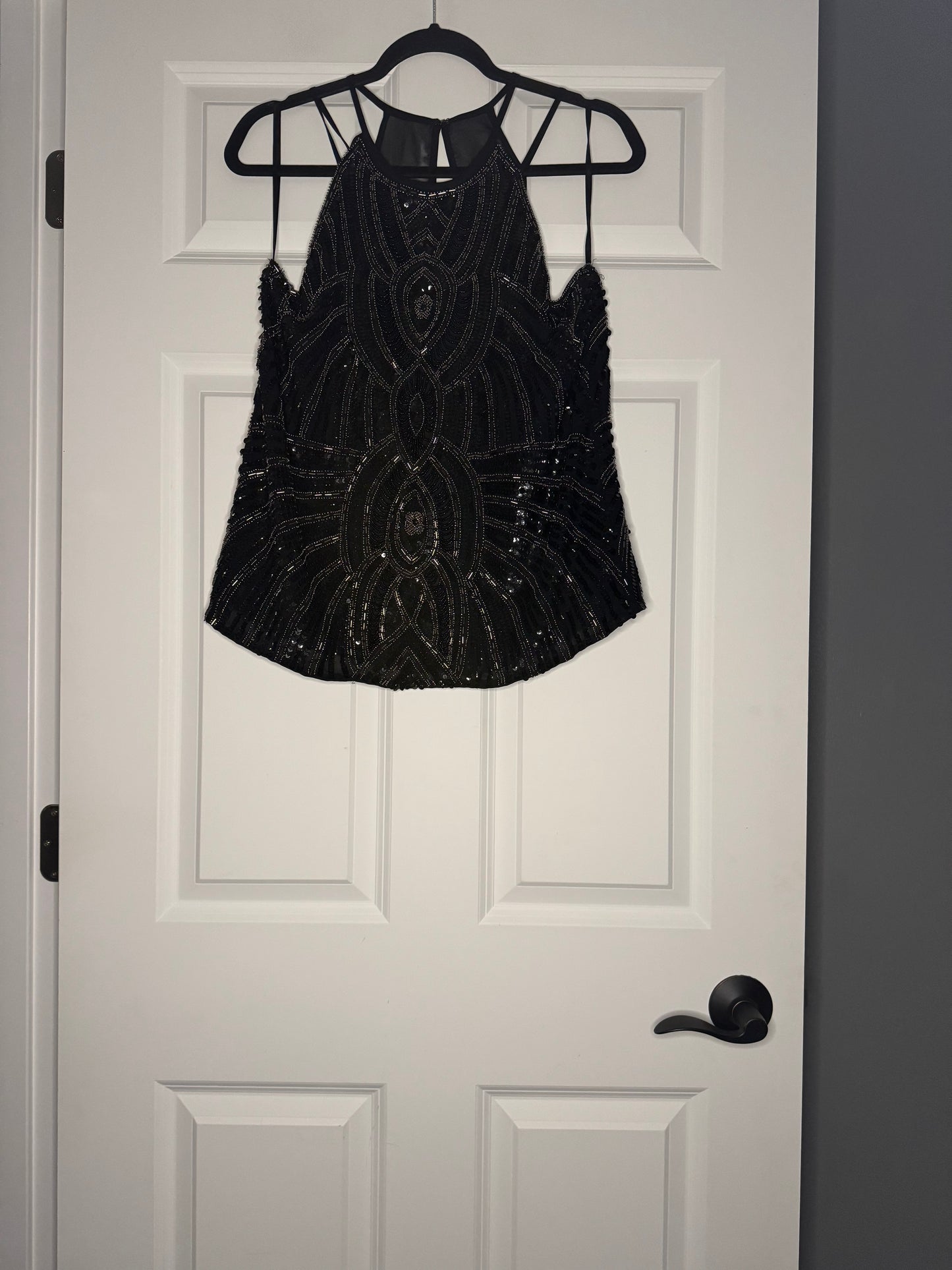 Parker sleeveless blouse w exclusive decor beading large nwt $89.99