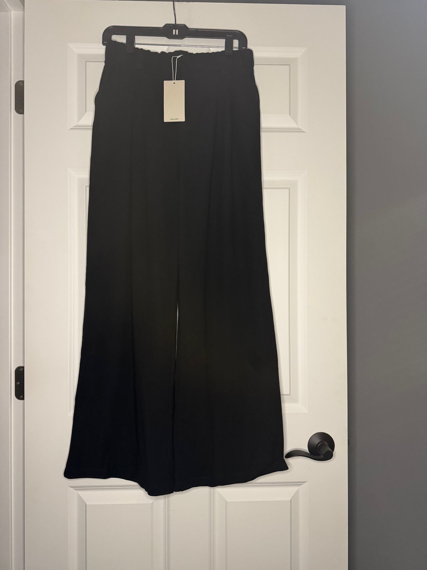 Halara slacks stretch waistband large black new with tags