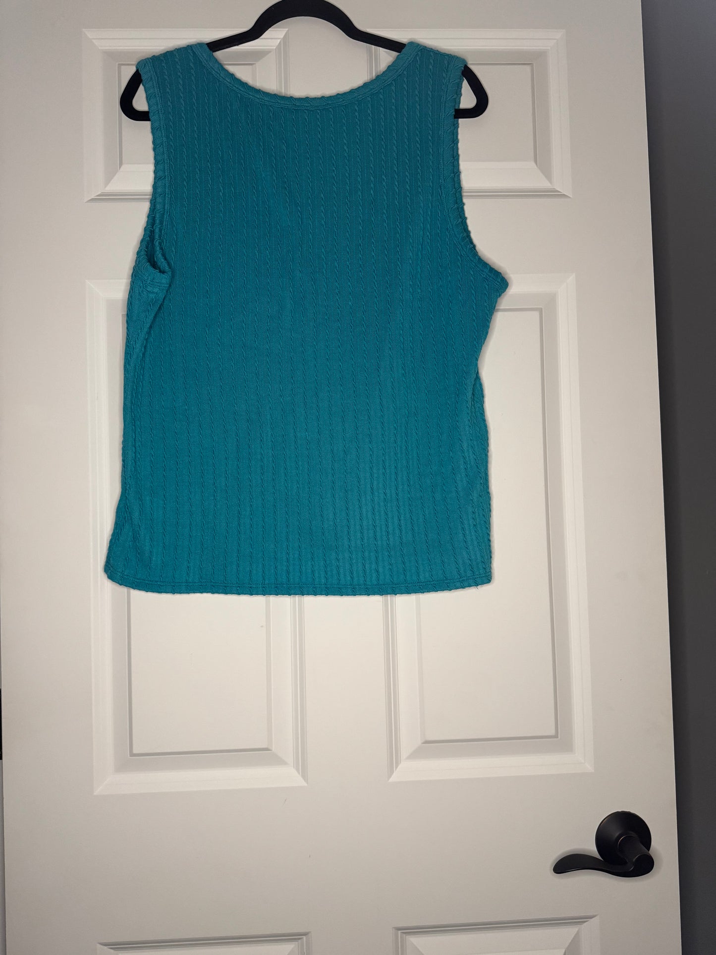 Ps Kate sleeveless blouse 1x teal textured