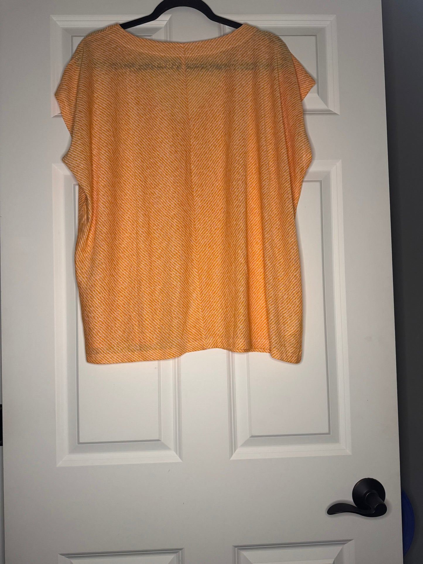Loft short sleeve blouse xl orange and white stripe