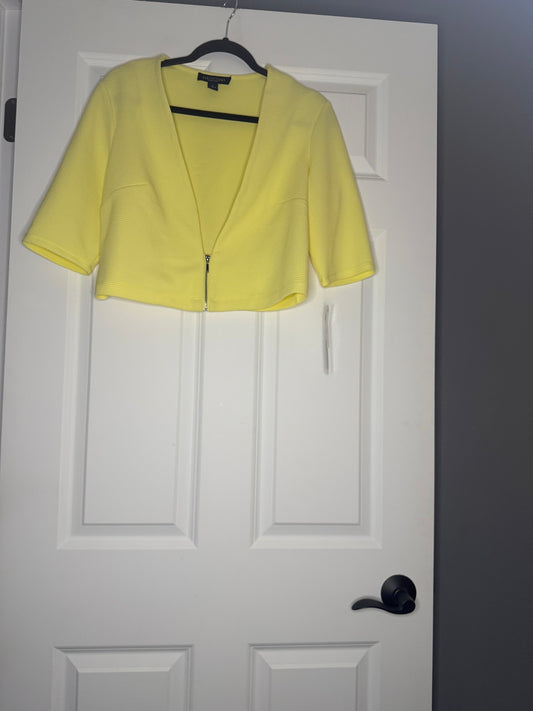 Perceptions zip up cardigan large yellow nwt 72