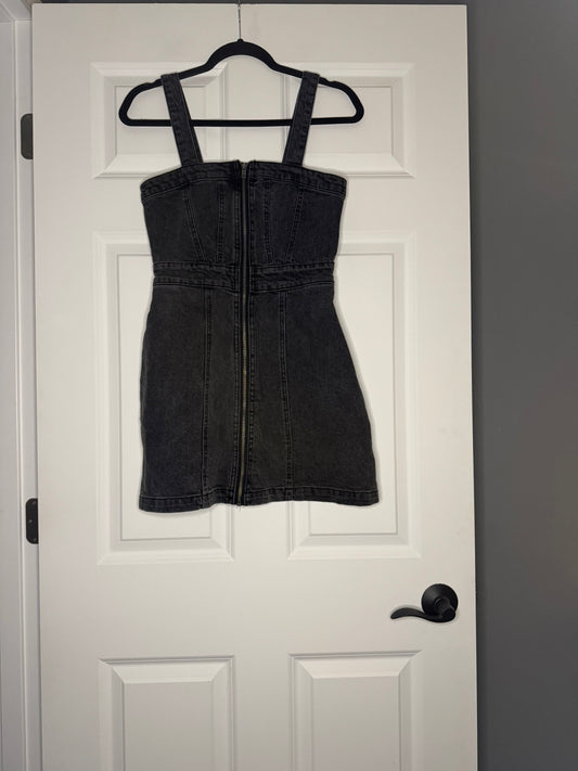 Wild fable extra small jumper zipup front black acid wash