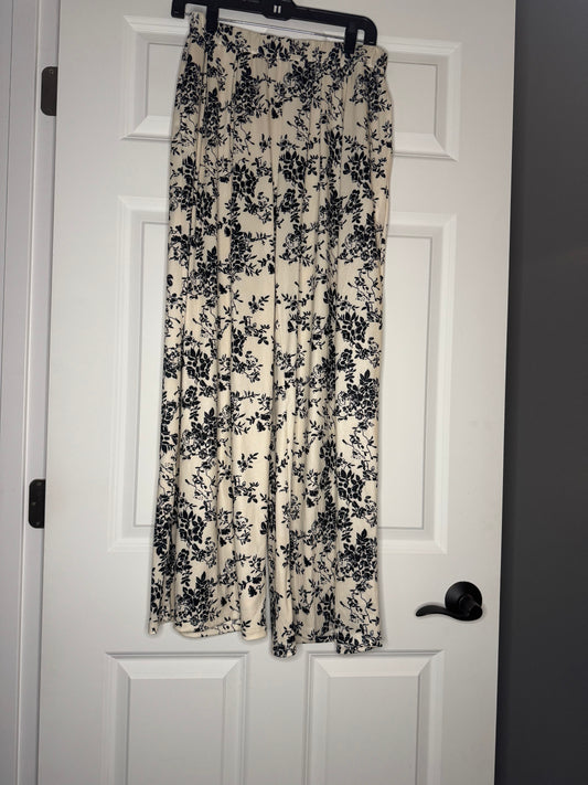 Cider Flowy pants large cream navy floral