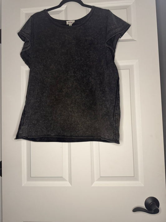 Bibi short Ruffle sleeve xl black acid wash