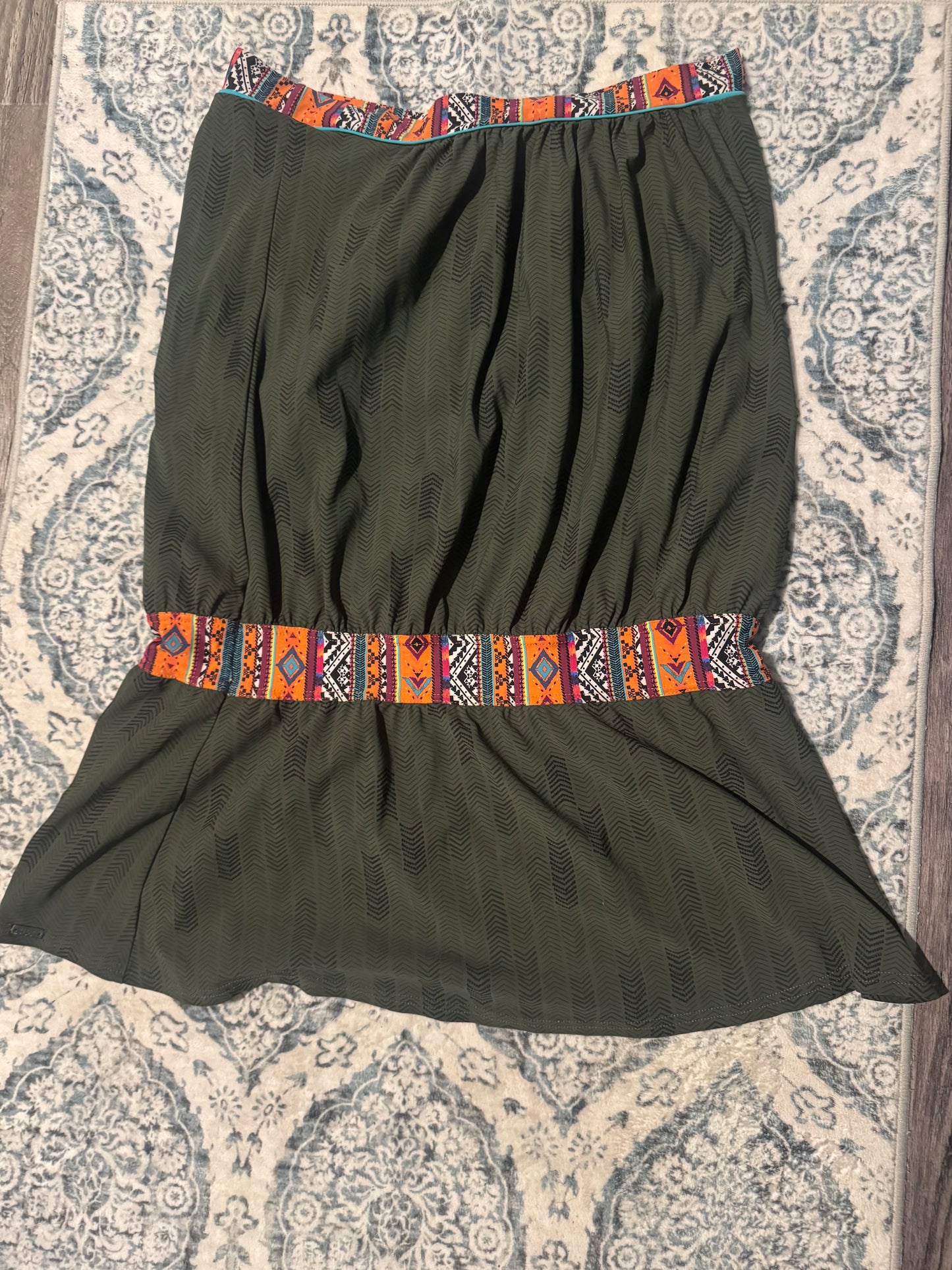 Banana moon swimsuit coverup large green w multiprint