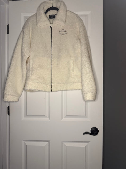 Harley Davidson Enchanted Sherpa full zip jacket bone white xl