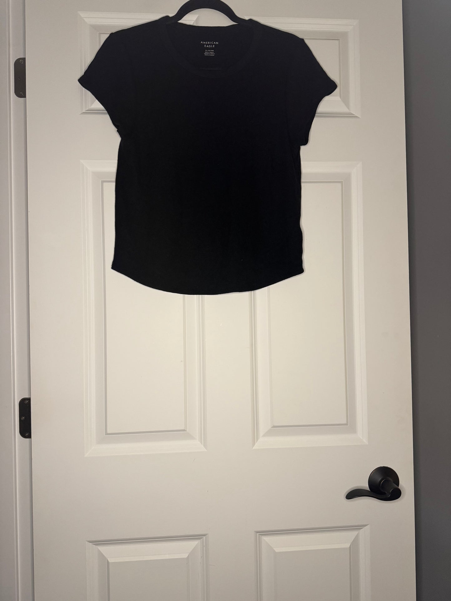 American Eagle short sleeve waffle knit t shirt black xl