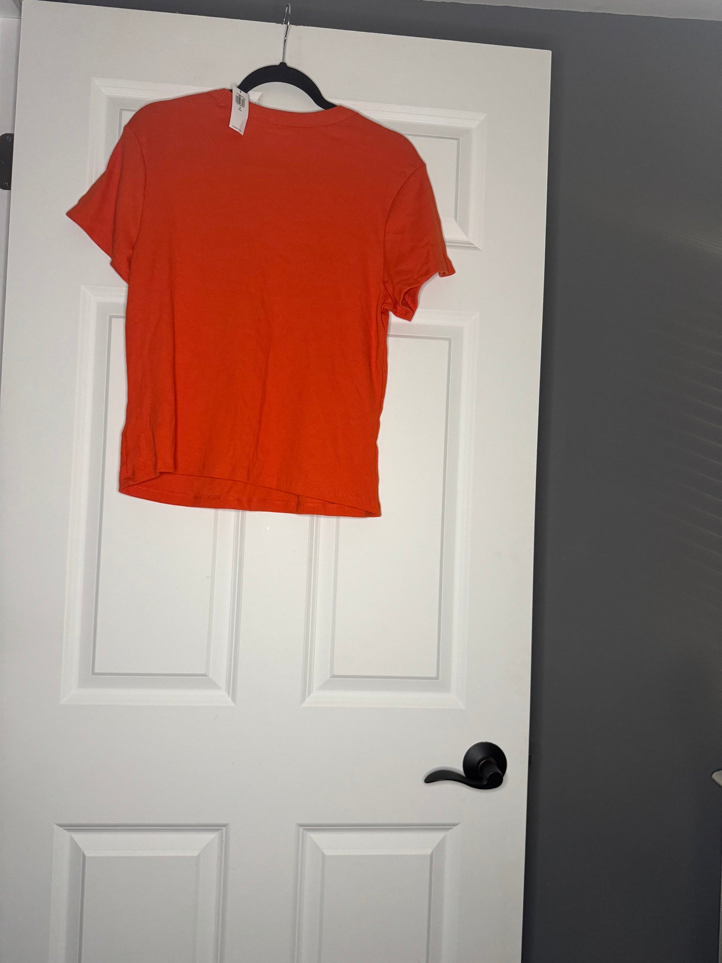 Old navy short sleeve ribbed top xl tall reddish orange nwt