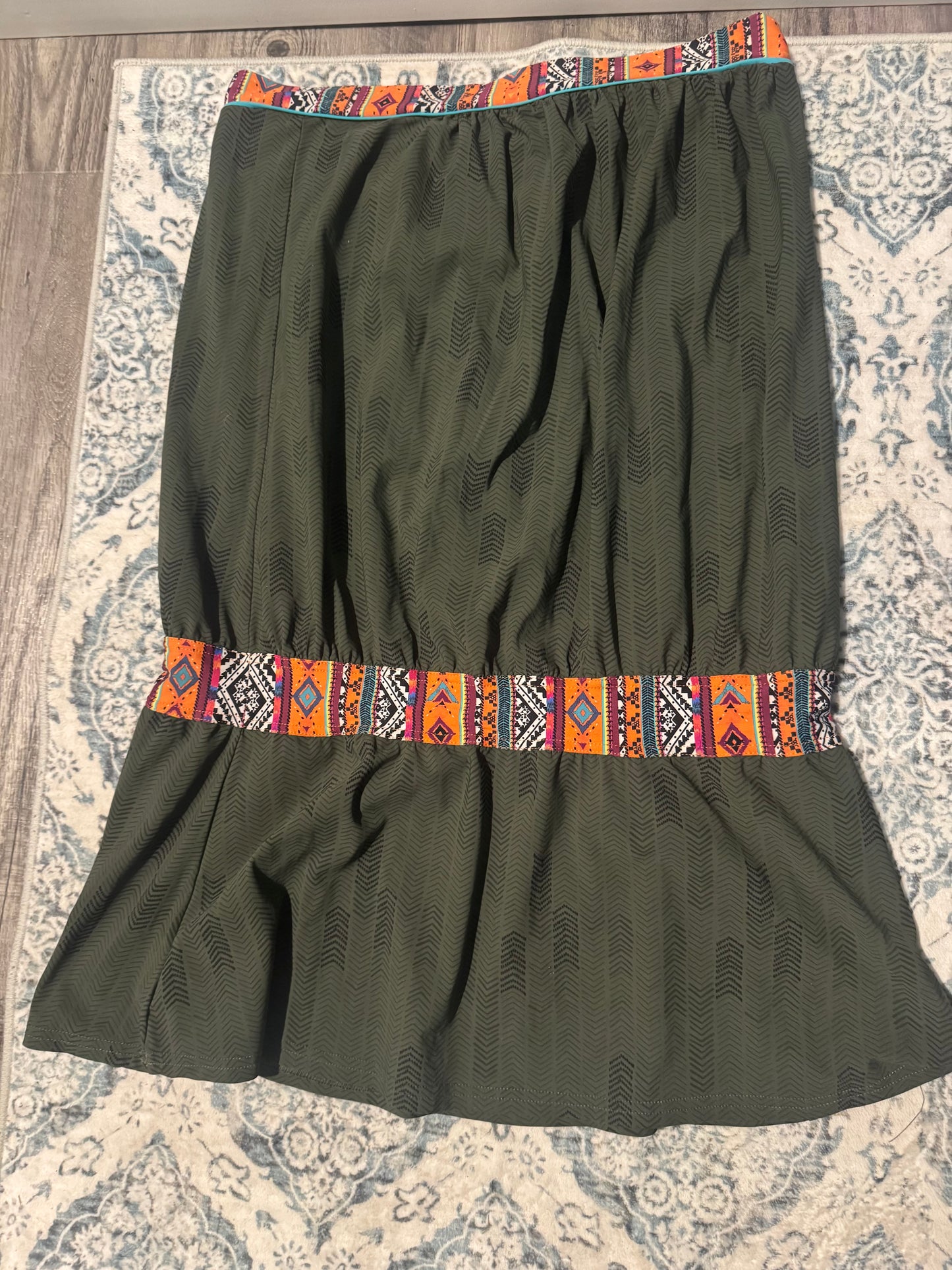 Banana moon swimsuit coverup large green w multiprint