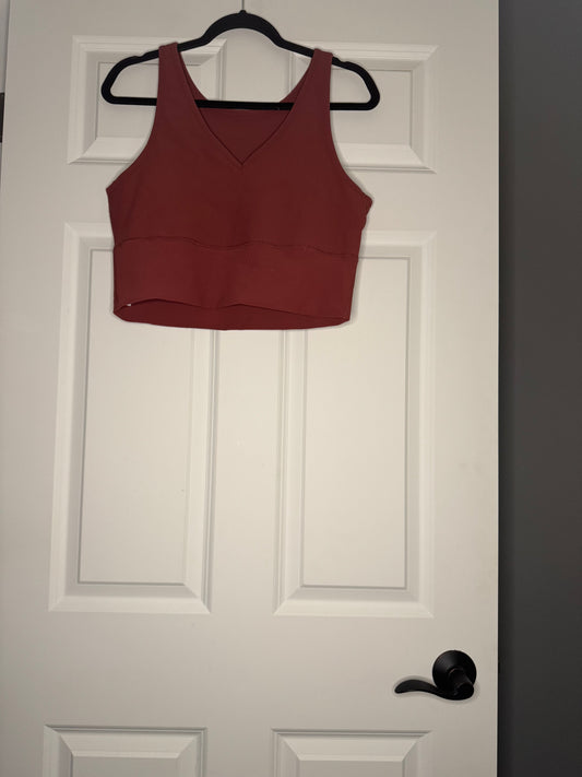 Zella 2 piece activewear set top large bottoms xl rust red
