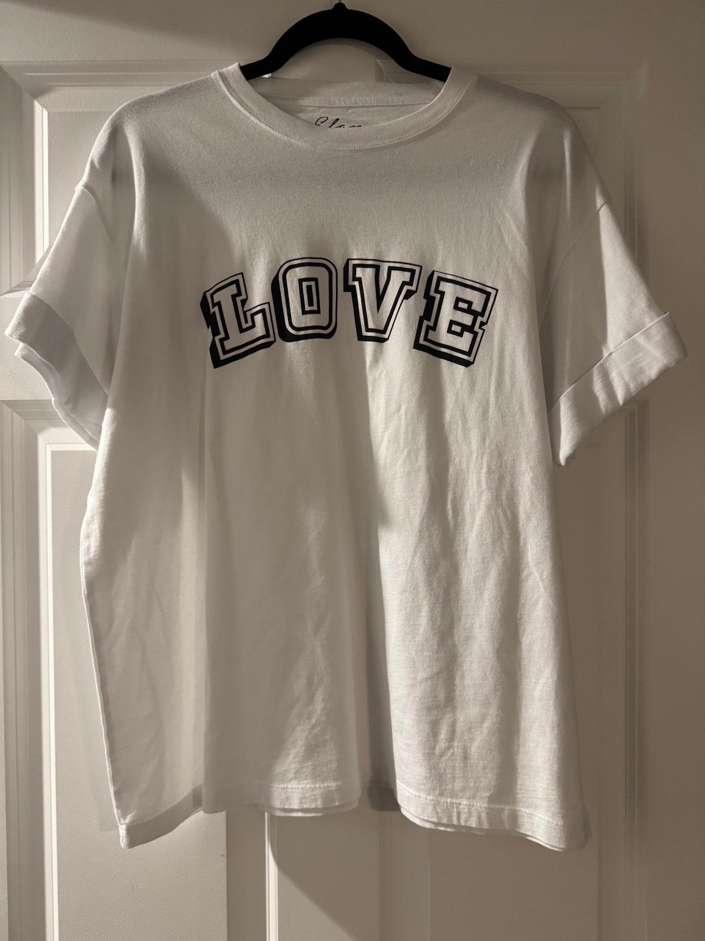 Elan Short Sleeve T Shirt W Love Black Lettering Medium