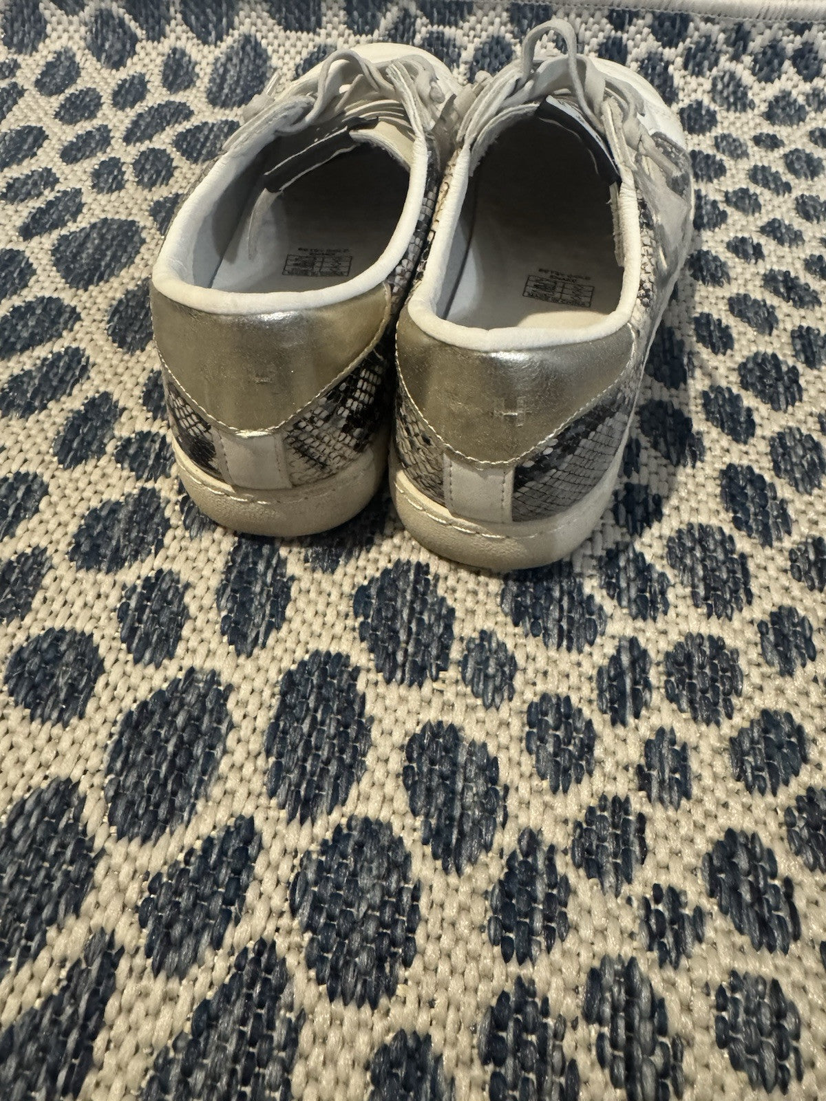 Vintage Havana Sneakers Size 8.5 Betsy Gold Snake Sneakers 