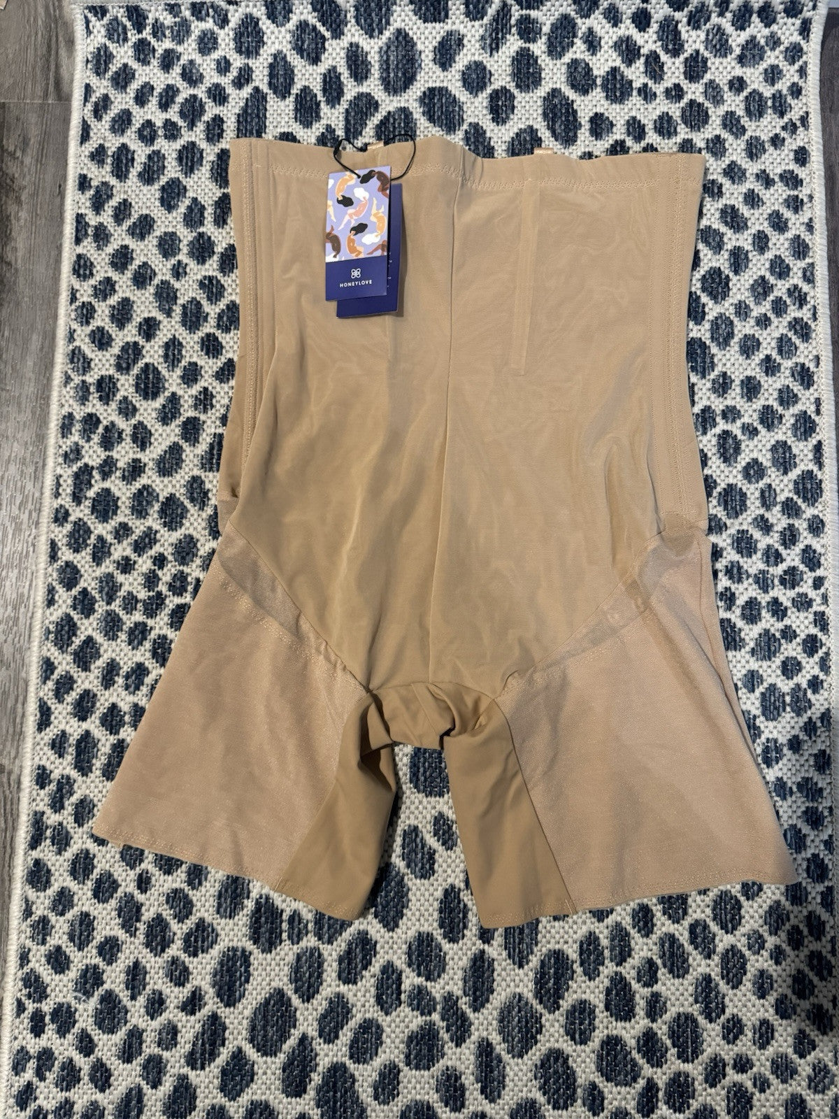 Honey Love Super Power Shorts  Xl Tan Nwt
