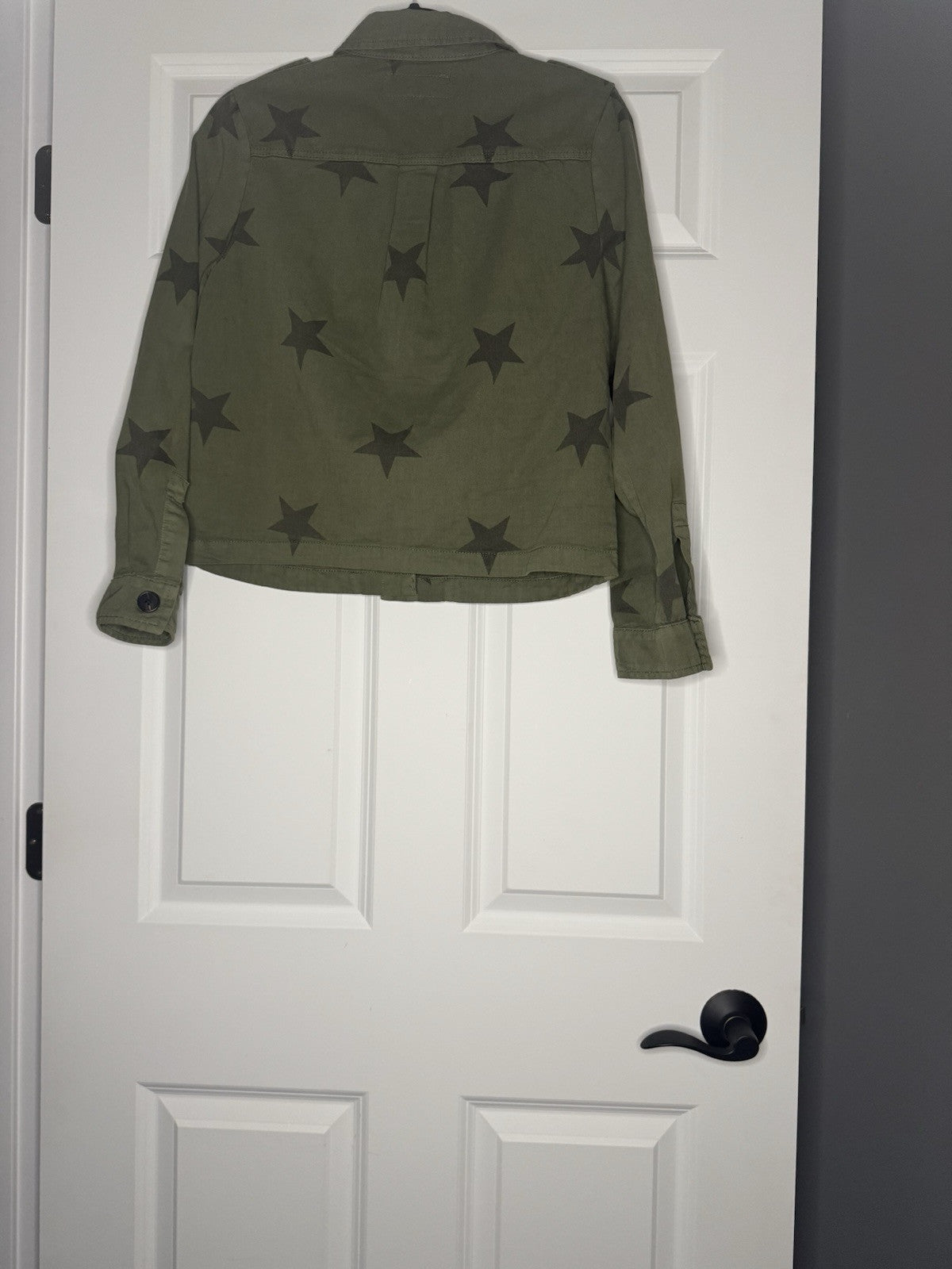 Blank Nyc Jacket XS Green With Star Print