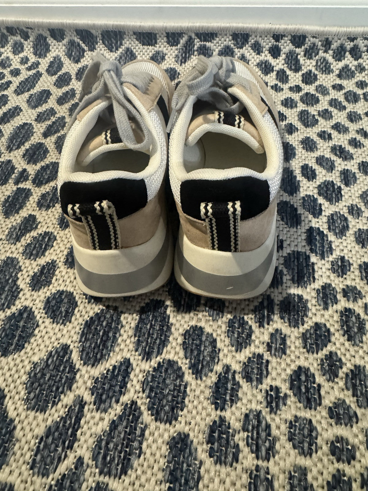 Shu Shop Platform Sneakers 8.5 Black Tan White Excellent Besides One Small Mark