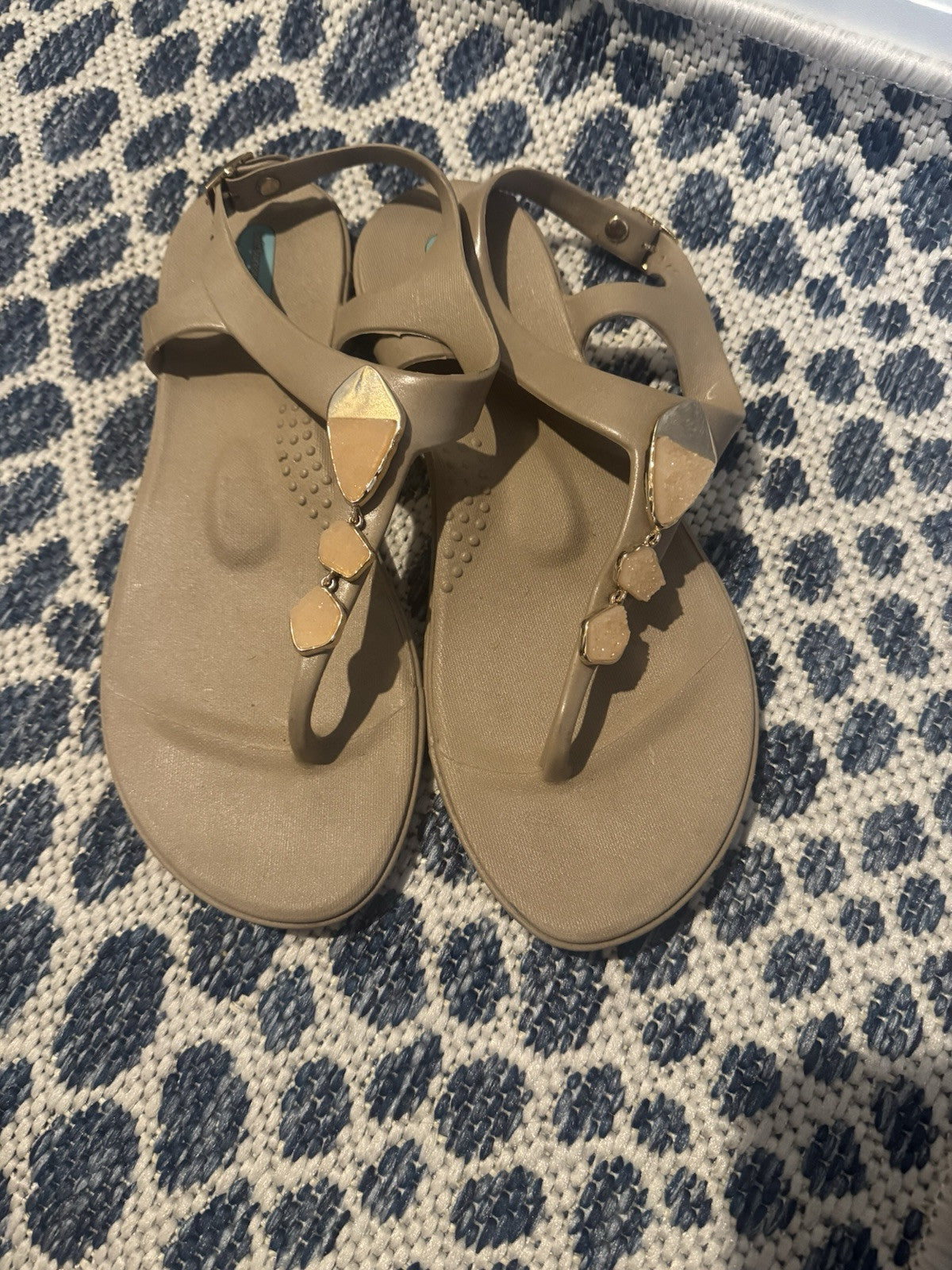 Soft Surroundings Sandals Beige With Beading Size 8
