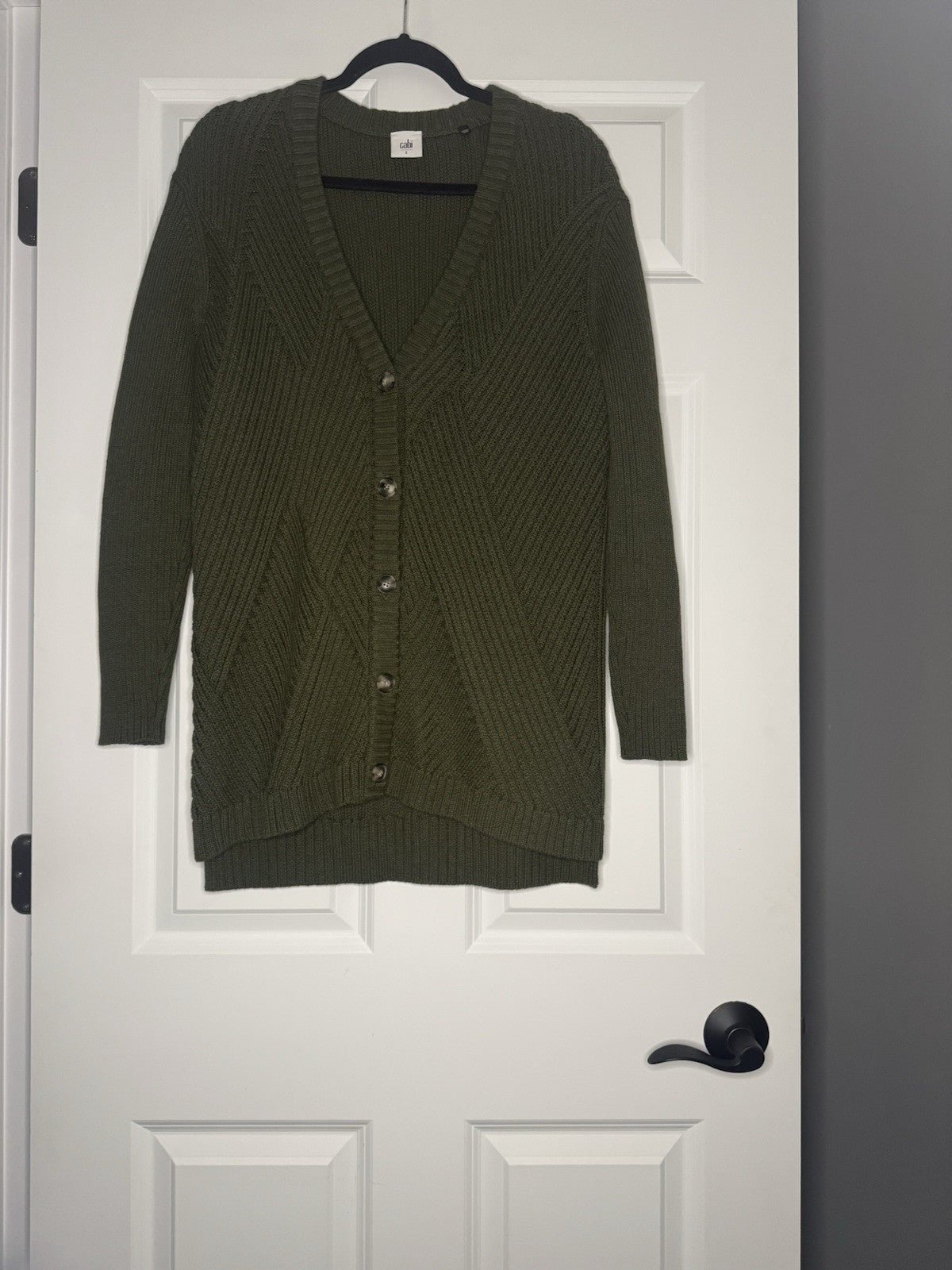 Cabi Small Cardigan Green In Excellent Condition 