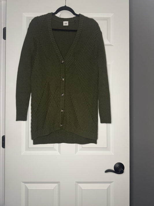 Cabi Small Cardigan Green In Excellent Condition 