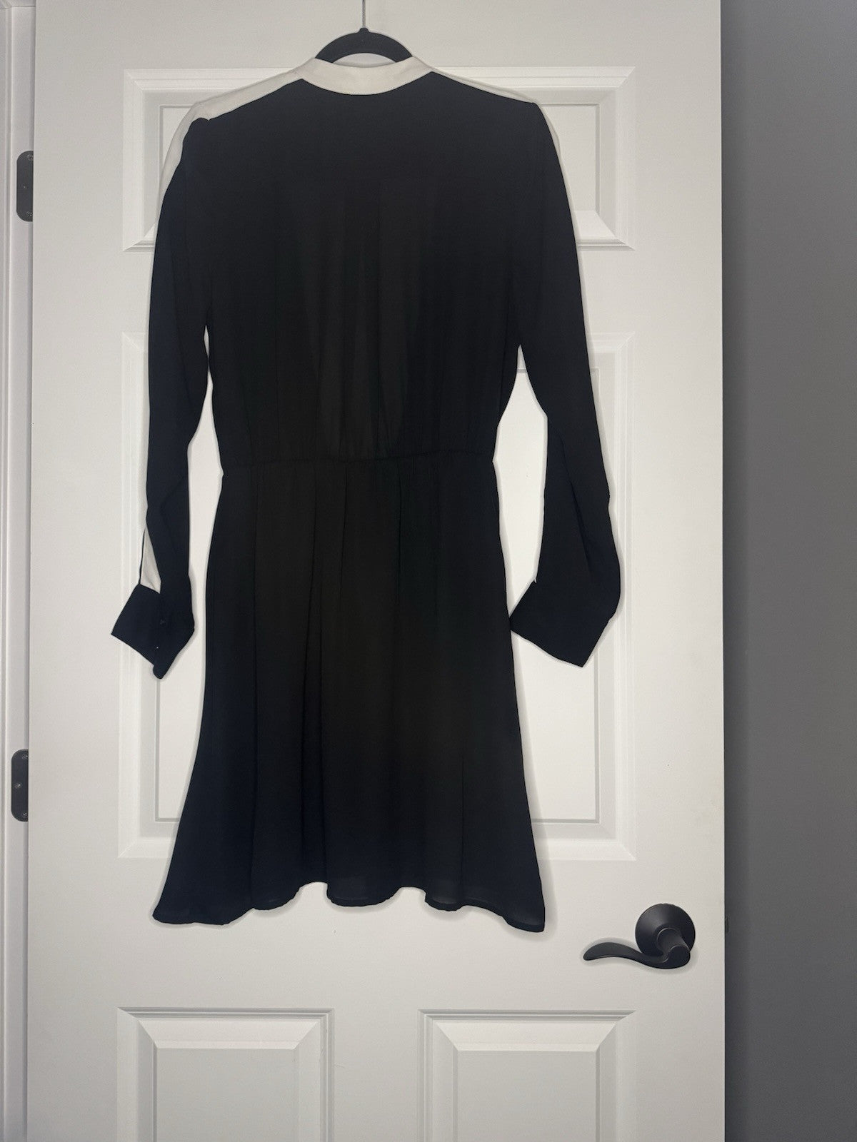 Gianni Bini Long Sleeve Dress Large Black And Ivory 