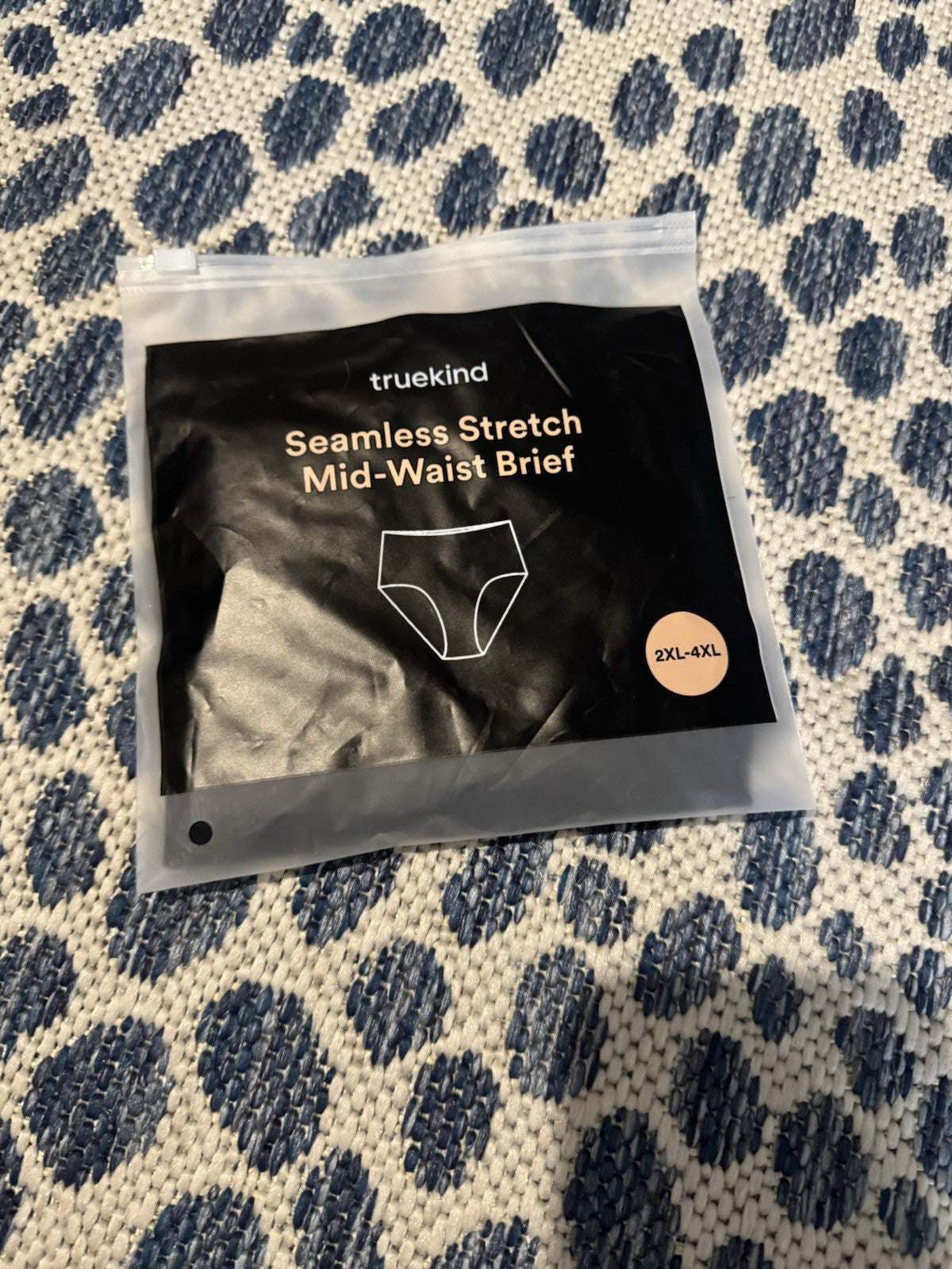 Truekind Seamless Stretch Mid Waist Brief 2x-4x Black Brand New