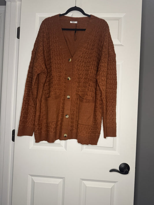 Zeagoo Cardigan Knit Rust Orange Xxl Nwt