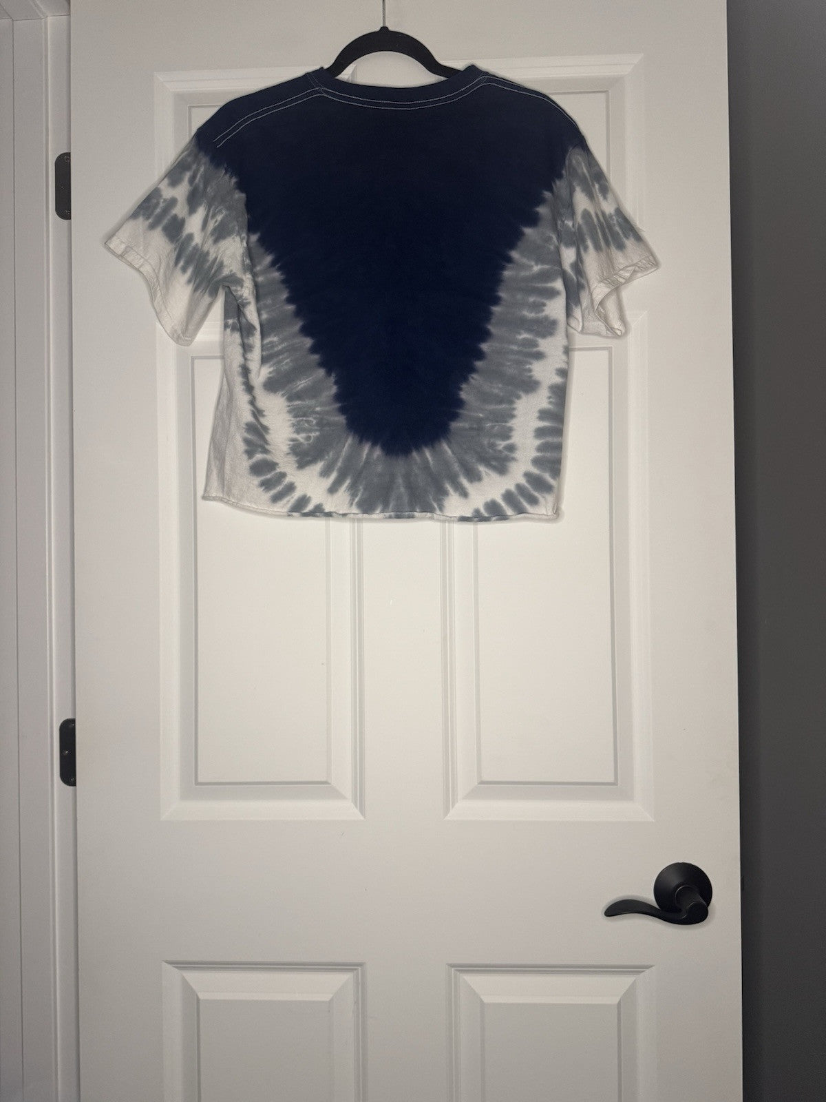Antistar Short Sleeve Top Large Blue Green White Tie Dye 